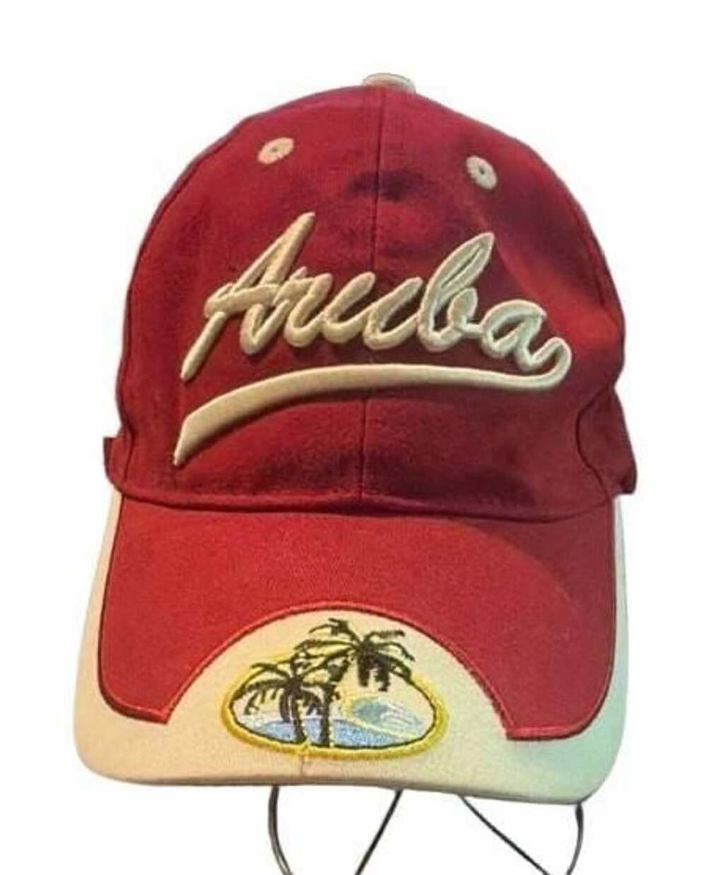 Aruba Baseball Cap Red One Happy Island Embroidered Adjustable